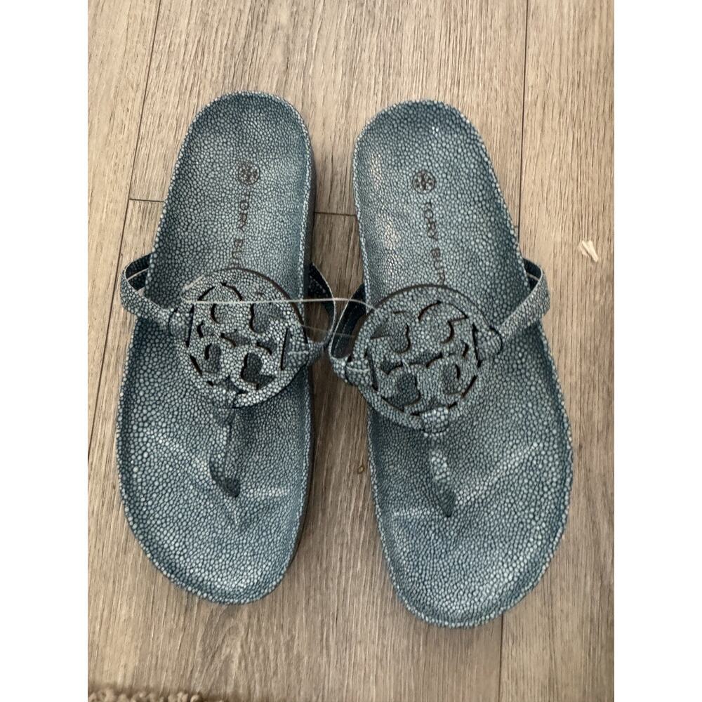 Tory Burch Sea Wind Miller Cloud Leather Thong SandalsComfort Straps US 8.5 - Picture 3 of 9